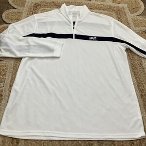 USTA/US Open Men's Quarter Zip Pullover White/Navy/Court Blue XL‎